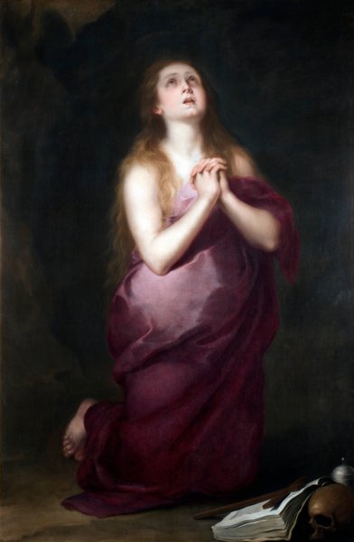 The Penitent Magdalene  by Bartolome Esteban Murillo - Hand-Painted Oil Painting Reproduction
