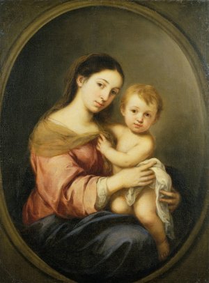 The Virgin and Child by Bartolome Esteban Murillo Oil Painting