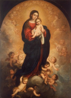 Virgin And Child In Glory Oil painting by Bartolome Esteban Murillo