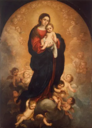 Virgin And Child In Glory by Bartolome Esteban Murillo Oil Painting