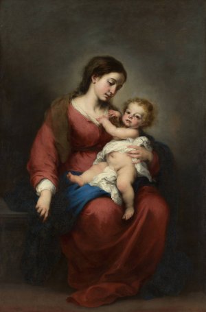 Virgin and Child by Bartolome Esteban Murillo Oil Painting