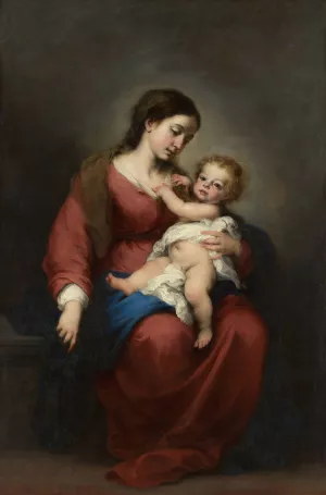 Virgin and Child by Bartolome Esteban Murillo Oil Painting