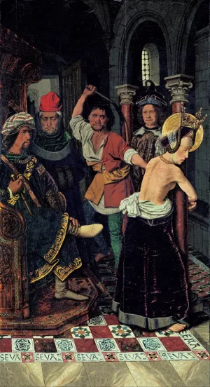 The Flagellation of Saint Engracia by Bartolome Bermejo Oil Painting