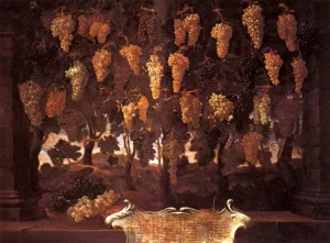 Grapes by Bartolomeo Bimbi Oil Painting