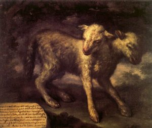 Two-Headed Lamb by Bartolomeo Bimbi Oil Painting