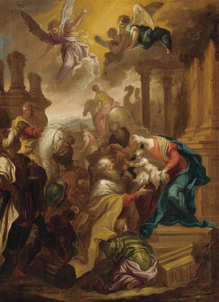 Adoration Of The Magi by Bartolomeo Biscaino - Hand-Painted Oil Painting Reproduction