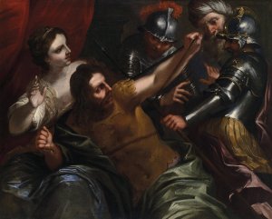 Samson And Delilah by Bartolomeo Biscaino Oil Painting
