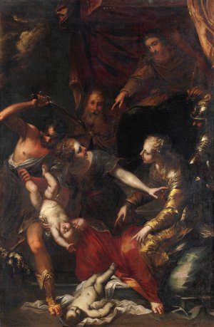 The Judgement of Solomon by Bartolomeo Biscaino Oil Painting