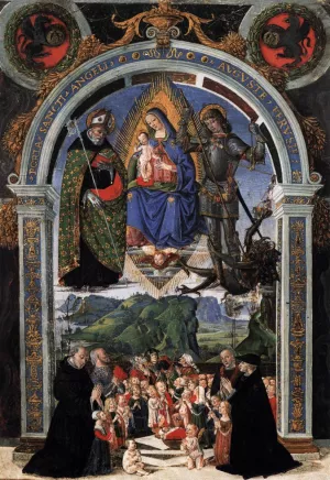 Depiction of Porta Sancti Angeli Auguste Perusie Oil painting by Bartolomeo Caporali