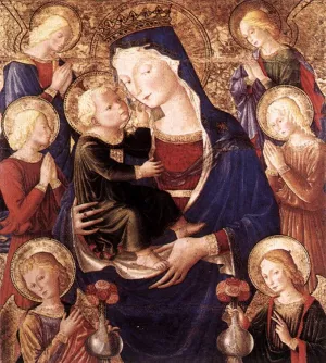 Virgin and Child with Angels Oil painting by Bartolomeo Caporali