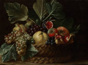 Basket of Fruit by Bartolomeo Cavarozzi Oil Painting