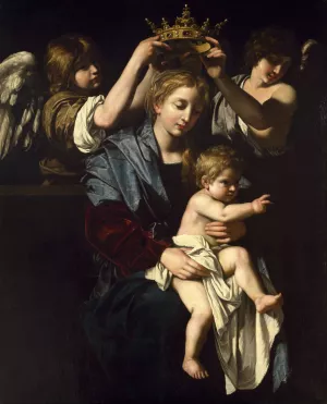 Virgin and Child with Angels Oil painting by Bartolomeo Cavarozzi