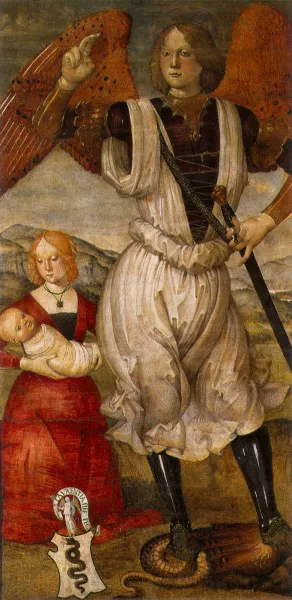 Archangel St Michael Oil painting by Bartolomeo Della Gatta