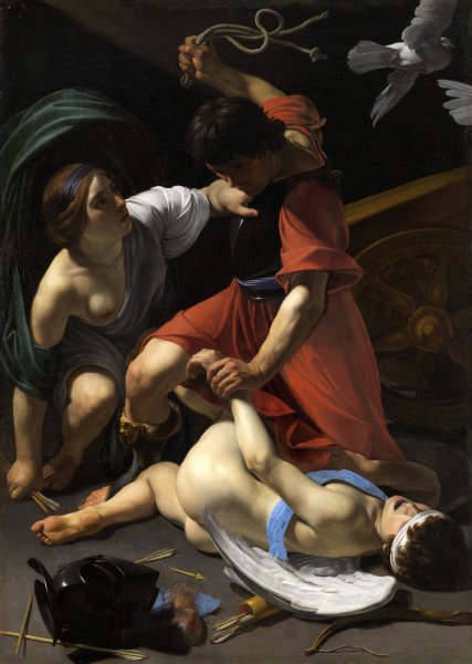 Main Product Photo of Cupid Chastised  Painting by Bartolomeo Manfredi