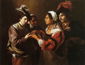 Gypsy Fortune Teller by Bartolomeo Manfredi Oil Painting