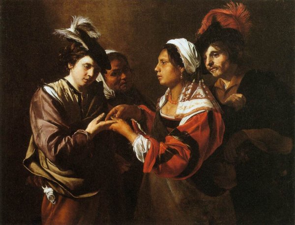 Main Product Photo of Gypsy Fortune Teller Painting by Bartolomeo Manfredi
