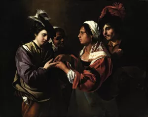 The Fortune Teller by Bartolomeo Manfredi Oil Painting