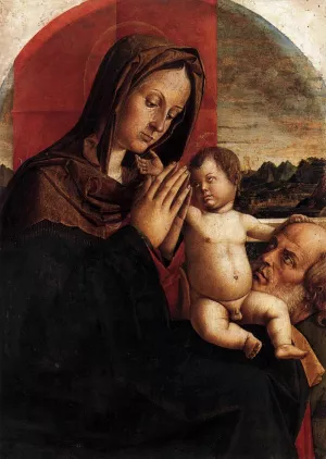 Madonna and Child with St Joseph Oil painting by Bartolomeo Montagna