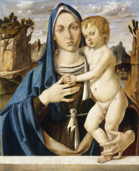 Madonna and Child  by Bartolomeo Montagna - Hand-Painted Oil Painting Reproduction
