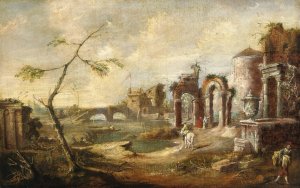 Veduta Fantastica Con Rovine by Bartolomeo Pedon Oil Painting
