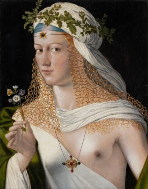 Idealised Portrait of a Courtesan as Flora by Bartolomeo Veneto Oil Painting