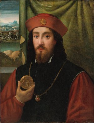 Portrait of A Man Holding A Medal by Bartolomeo Veneto Oil Painting