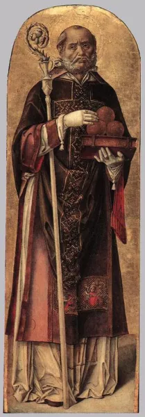 St Nicholas of Bari by Bartolomeo Vivarini - Oil Painting Reproduction