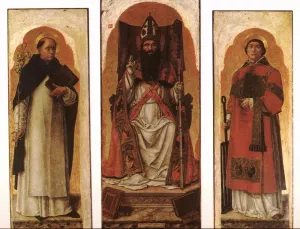 Sts Dominic, Augustin, and Lawrence painting by Bartolomeo Vivarini