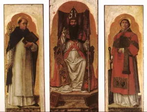 Sts Dominic, Augustin, and Lawrence Oil painting by Bartolomeo Vivarini