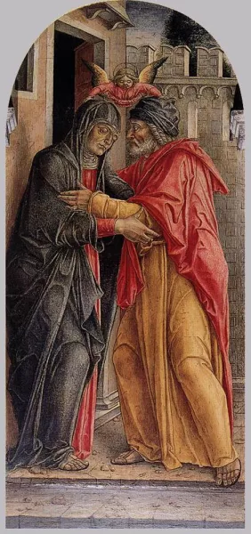 The Meeting of Anne and Joachim by Bartolomeo Vivarini Oil Painting