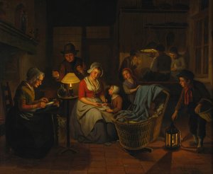 By Candlelight by Basile De Loose Oil Painting