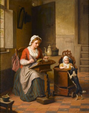 The Lacemaker by Basile De Loose Oil Painting