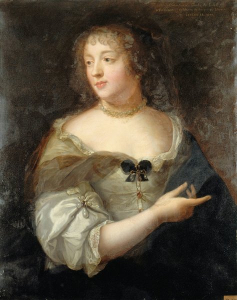 Portrait de Marie de Rabutin-Chantal, marquise de Sevigne  by Basile Lemeunier - Hand-Painted Oil Painting Reproduction