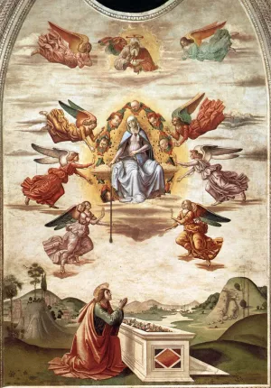 Assumption of the Virgin with the Gift of the Girdle by Bastiano Mainardi - Oil Painting Reproduction