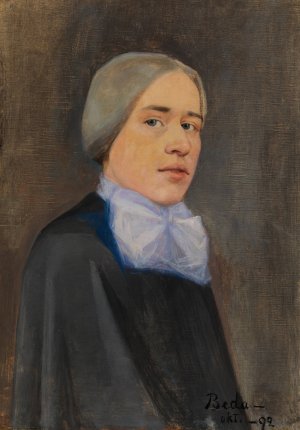 Self-Portrait by Beda Stjernschantz Oil Painting