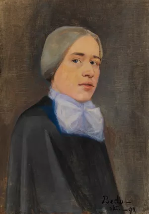 Self-Portrait by Beda Stjernschantz Oil Painting