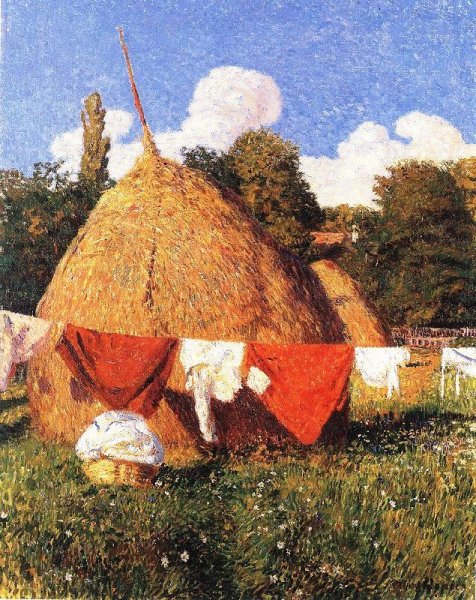 Drying Clothes by Bela Ivanyi-Grunwald - Hand-Painted Oil Painting Reproduction