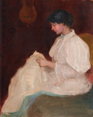 Helen Pratt by Bela Lyon Pratt Oil Painting