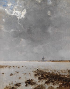 Meereslandschaft mit Muhle by Bela Spanyi Oil Painting