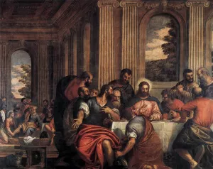 Last Supper by Benedetto Caliari - Oil Painting Reproduction