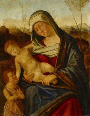 The Virgin with Child and the Infant Saint John the Baptist by Benedetto Diana Oil Painting