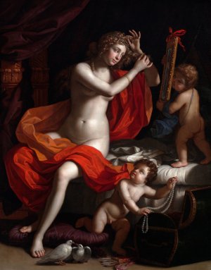 The Toilette of Venus by Benedetto Gennari Oil Painting