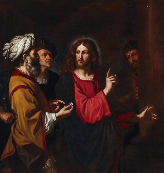 The Tribute Money by Benedetto Gennari - Hand-Painted Oil Painting Reproduction
