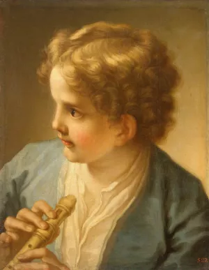 Boy with a Flute by Benedetto Luti - Oil Painting Reproduction