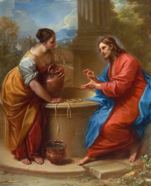 Christ and the Woman of Samaria by Benedetto Luti Oil Painting