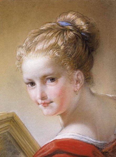 Head of a Young Girl by Benedetto Luti - Hand-Painted Oil Painting Reproduction