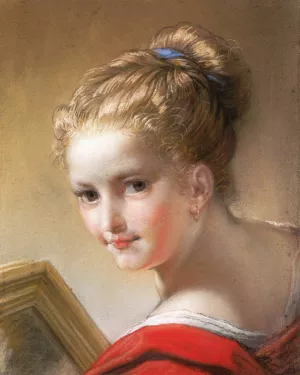 Study of a Girl in Red Oil painting by Benedetto Luti