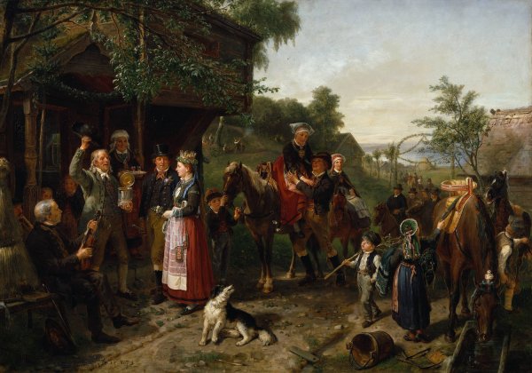 A Varend Wedding  by Bengt Nordenberg - Hand-Painted Oil Painting Reproduction