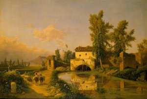 Italian Landscape by Beniamino De Francesco Oil Painting