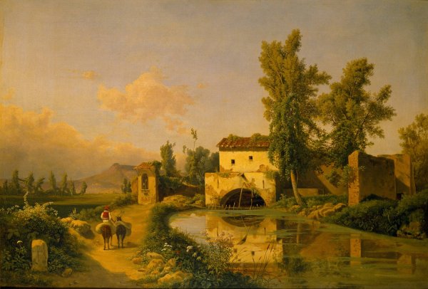 Italian Landscape  by Beniamino De Francesco - Hand-Painted Oil Painting Reproduction